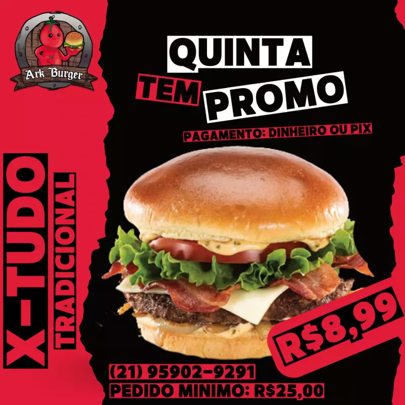 X-TUDO (Tradicional) APENAS R$8,99