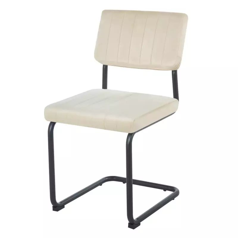 Silla Cesca negro tapiado pana Beige