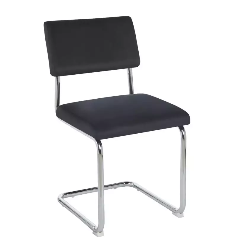 Silla Cesca Cromo pana negro liso