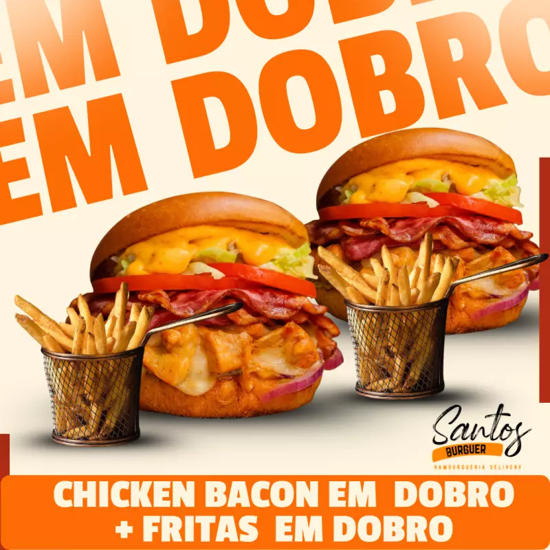 Chicken Bacon em Dobro + Fritas