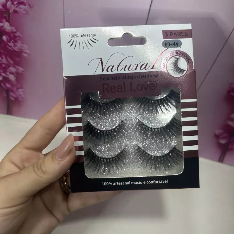 Cilios 3 Pares Natural 6D -44