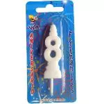 VB8 Vela aniversário branca c/10 Nº8