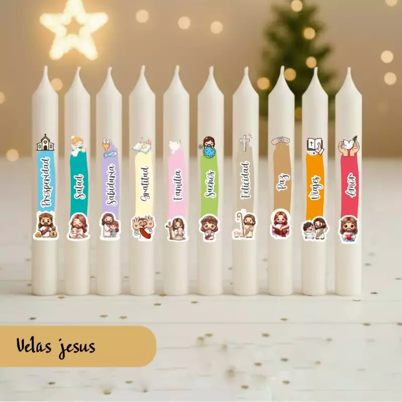 Vela 15cm paq x10 jesus premium