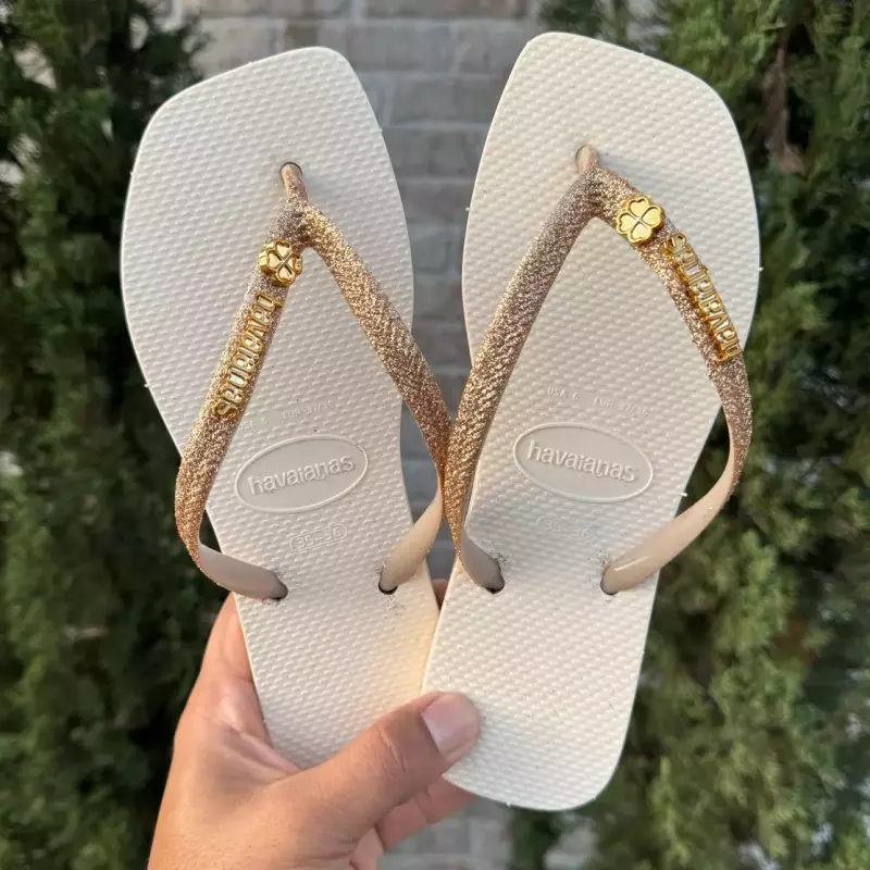 Fem gliter ping trevo da sorte bege