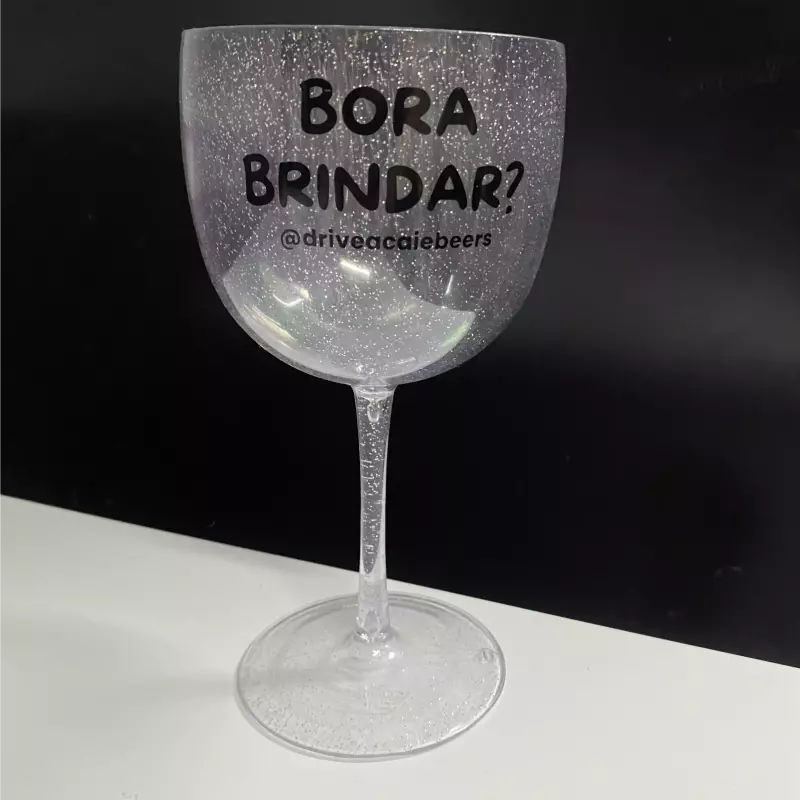Taça Transparente com Glitter