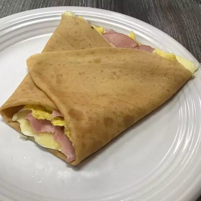 3. Egg Ham N Cheese Crepe