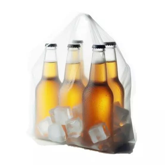 Sacola embalada com gelo para entreg