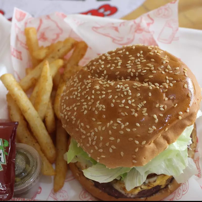 🍔🍟Hamburguesa de res (Con papas)