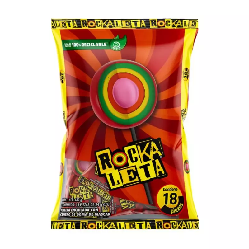 Rockaleta chupeta x 18 unidades