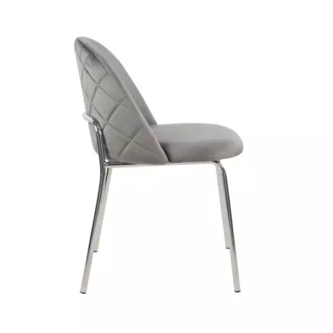 Silla Bremen pana Gris y patas cromo