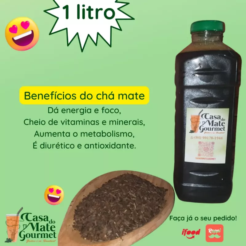 1 litro de Mate com limão e Guaraná