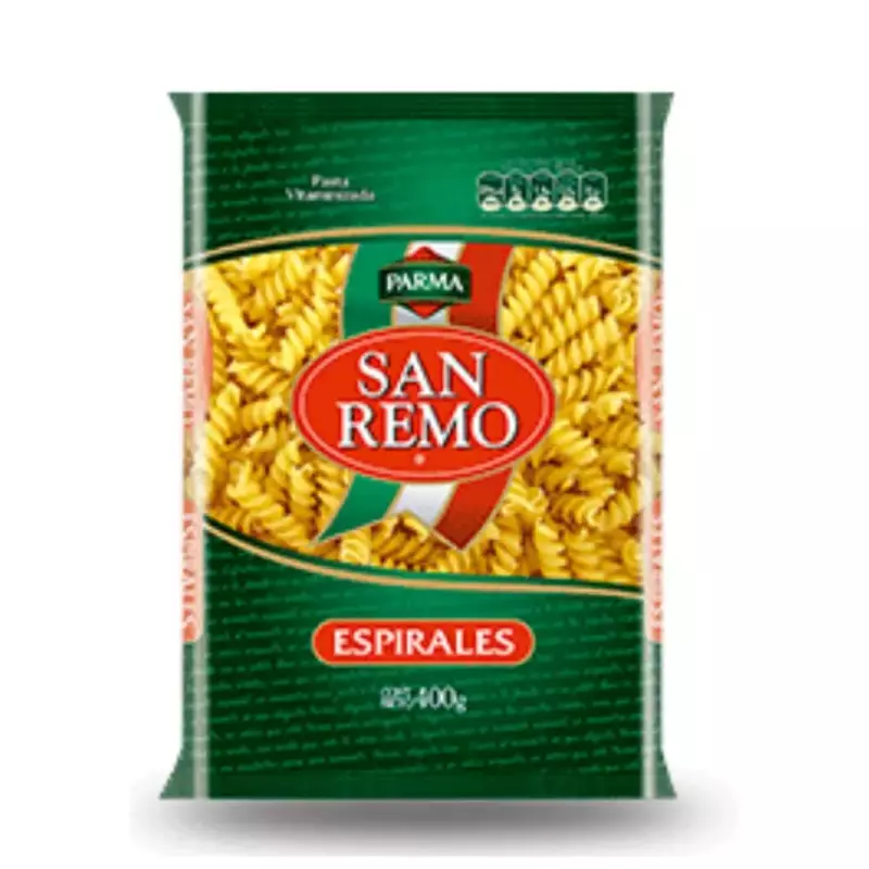 FIDEOS ESPIRALES 400G SAN REMO