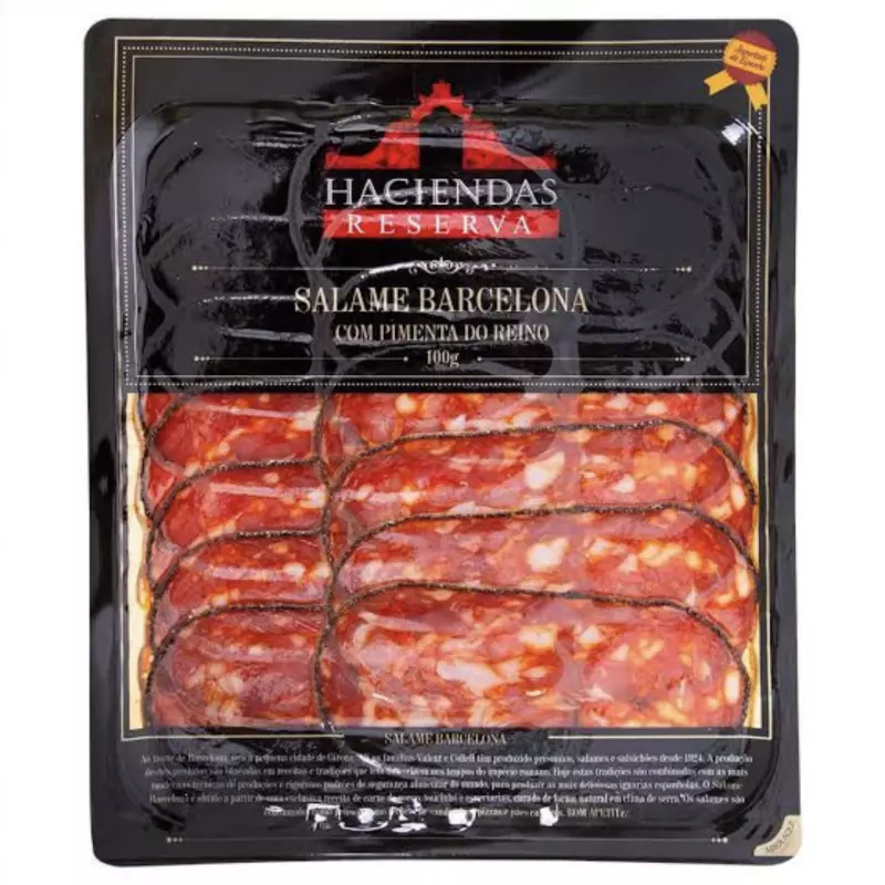 Salame Barcelona Fatiado com Pimenta