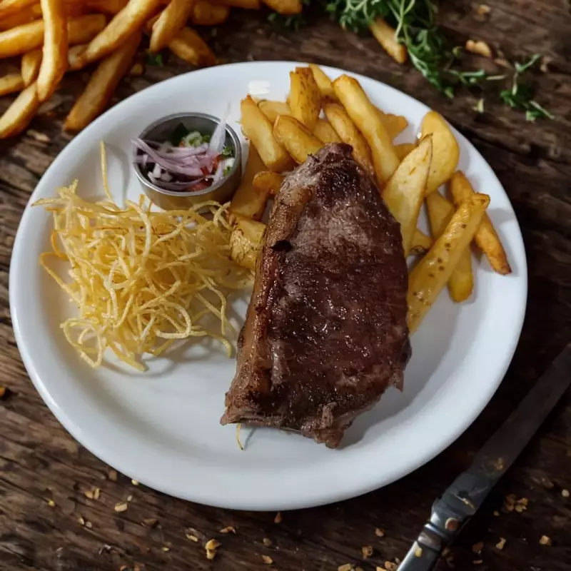 Bife de chorizo papas al romero