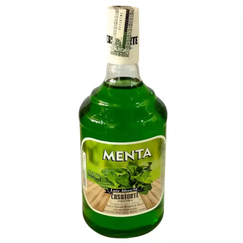 Cachaça sabor menta (Casa Forte)
