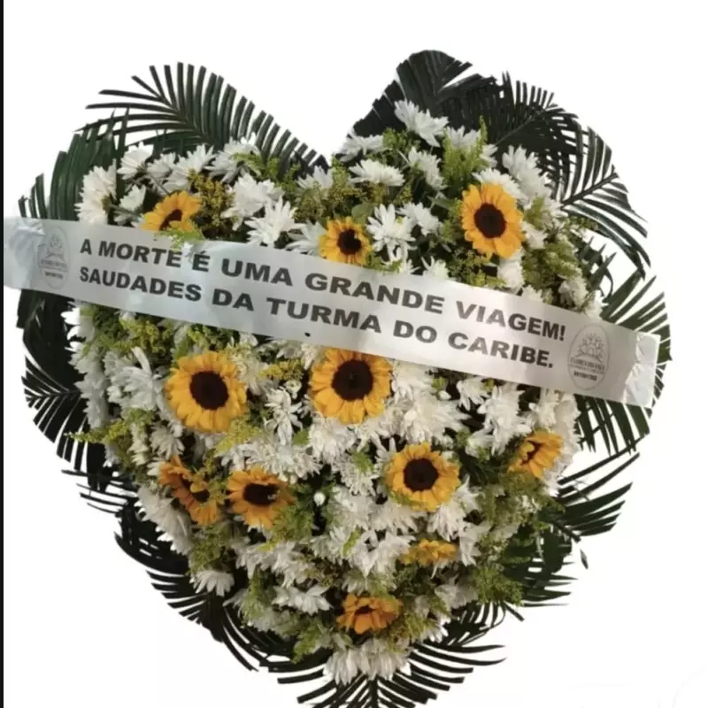 Coroa coração c/ girassóis