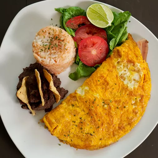 OMELET DE JAMON Y QUESO