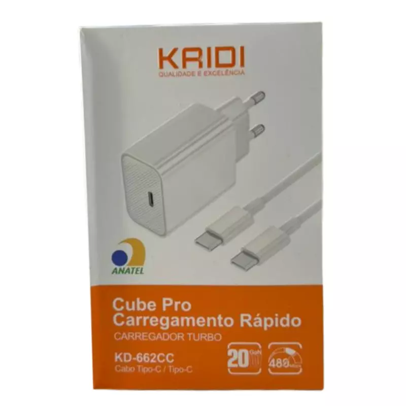 CARREGADOR KAIDI TIPO-C/C KD-662CC