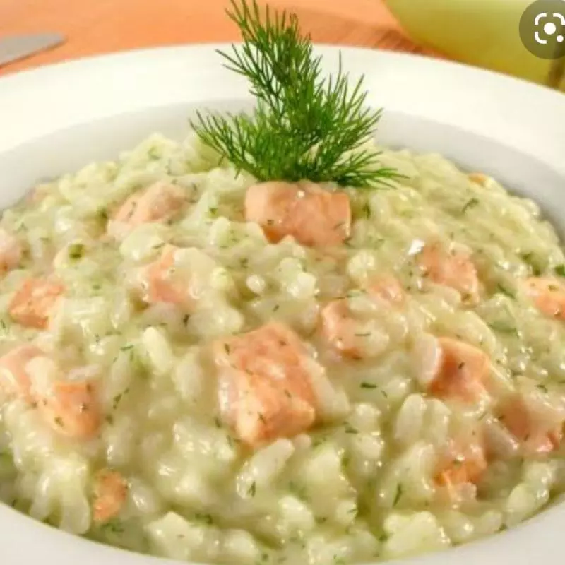 Risoto de Limão siciliano e salmão