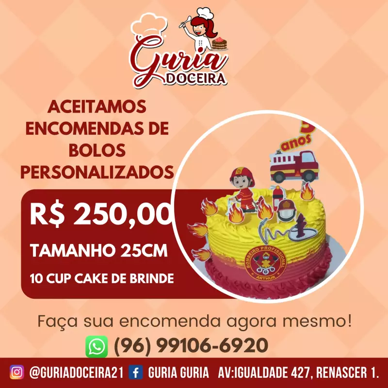 Bolo personalizado 25cm