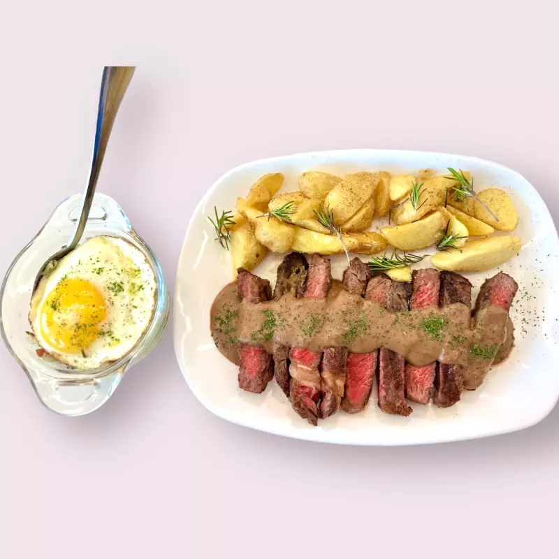 BIFE DE CHORIZO Á LA GREGORY