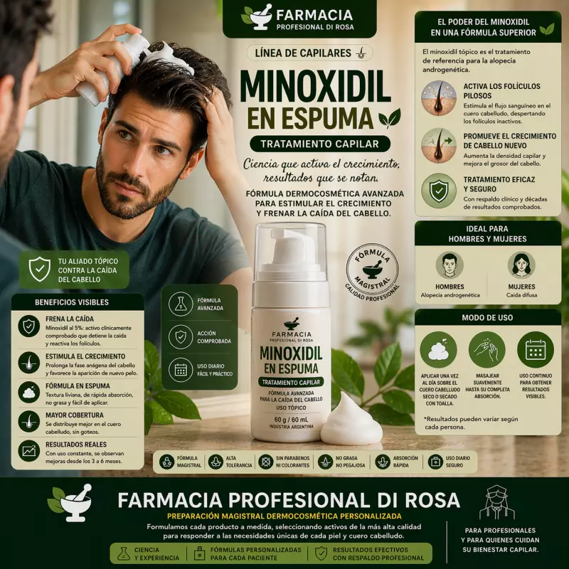 Minoxidil 5% en espuma 60ml