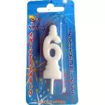 VB6 Vela aniversário branca c/10 Nº6