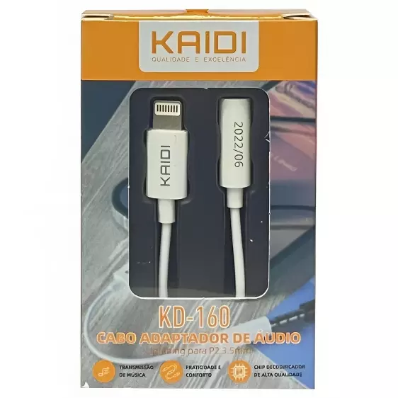 CABO DE ÁUDIO KAIDI P2/IOS KD-160