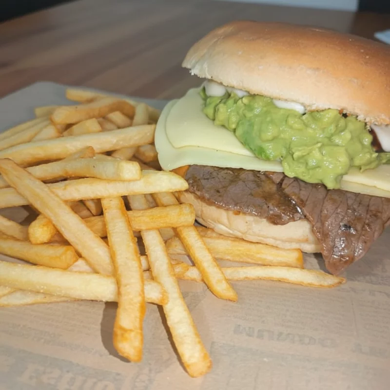 Churrasco Palta queso con papas