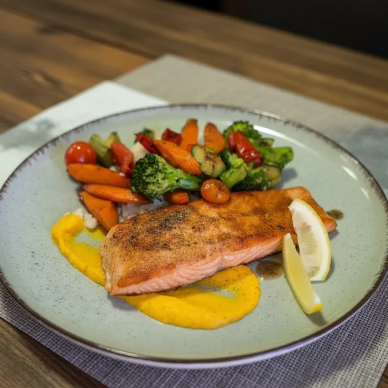 SALMON GRILLADO A LA MANTECA