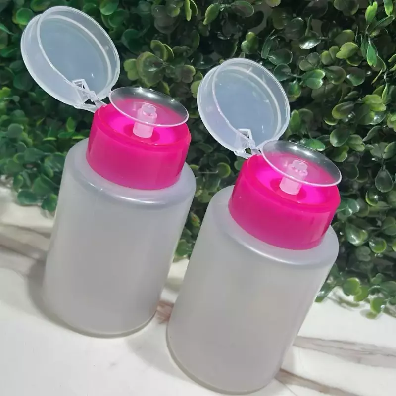 Porta Acetona Transp.Tampa Rosa100ml