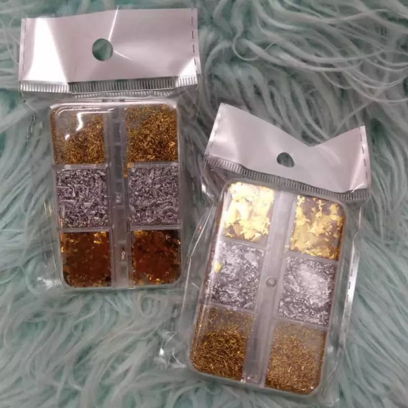 Cajita papel oro + flex