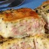 Torta lowcarb de presunto e queijo