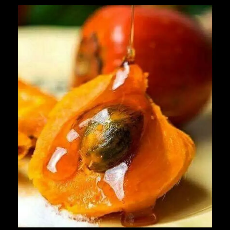 Cascos de chontaduro con miel