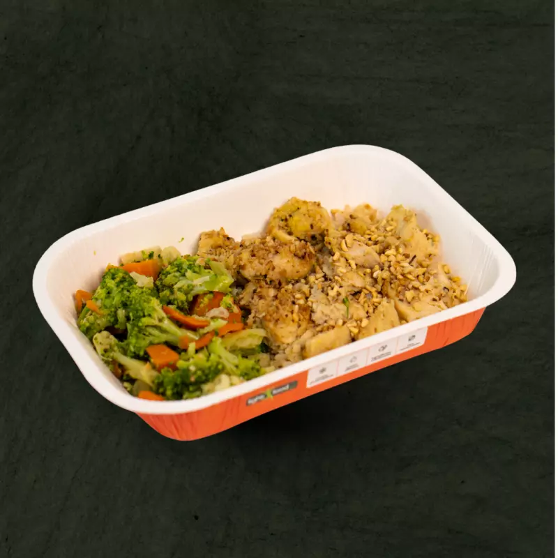 Filé de frango em crosta de castanha