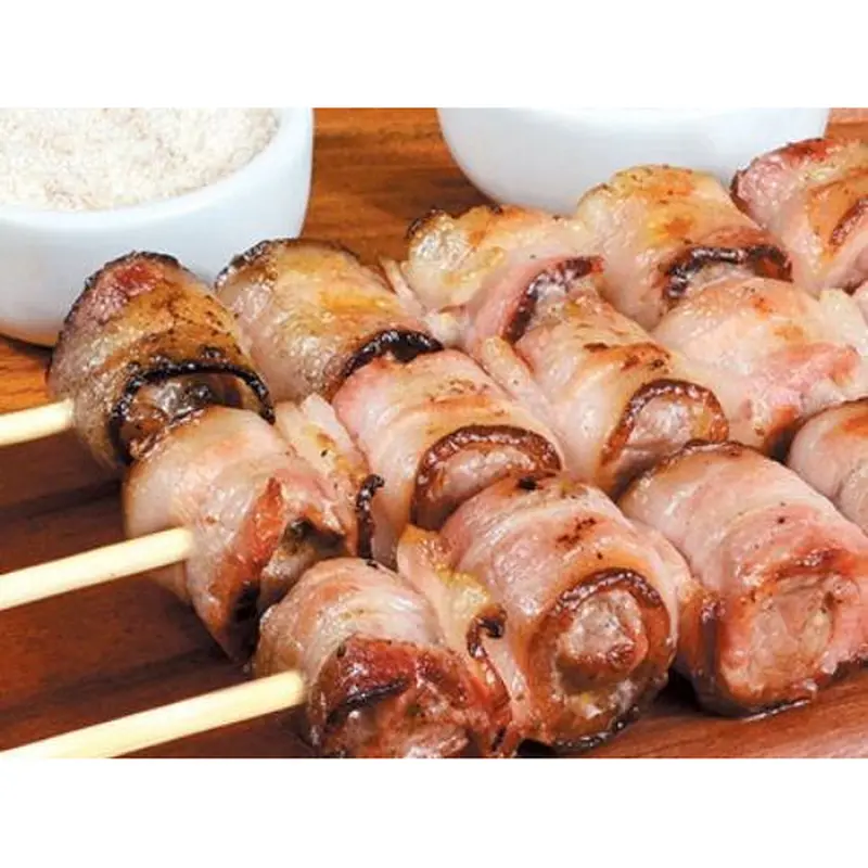 Espetinho de Medalhão de Frango Coberto com Bacon