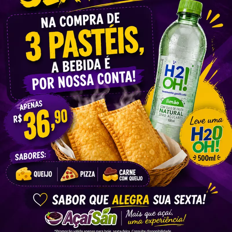 Combo 3 Pastéis leve H2O