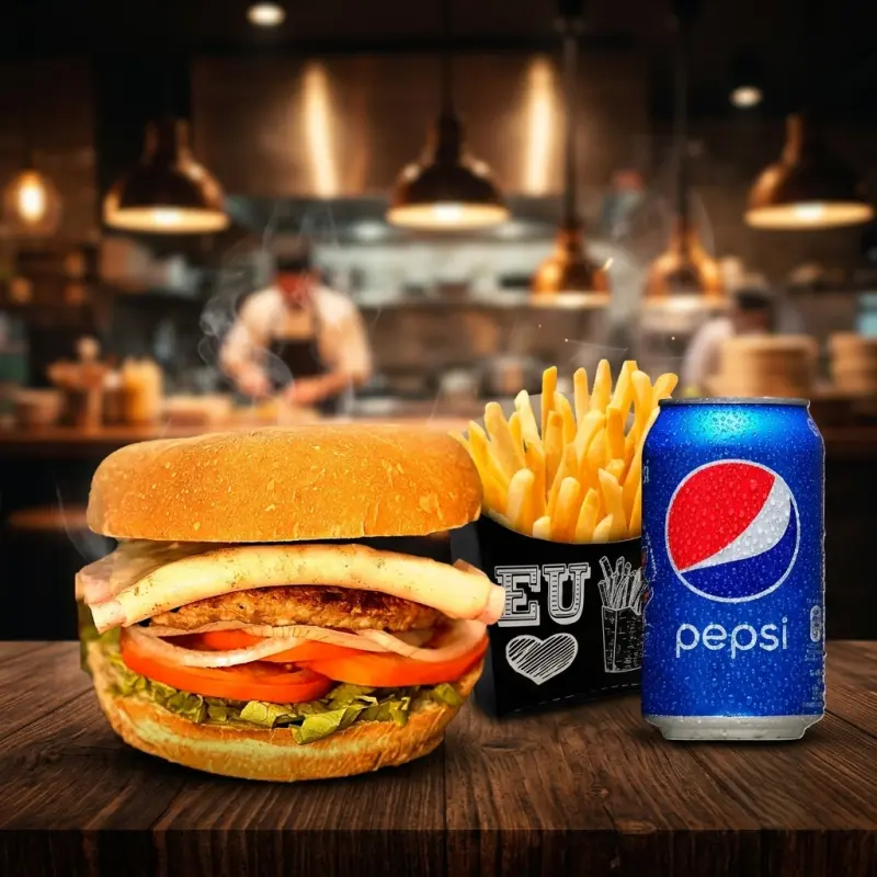 Combo X-Burguer + Fritas + Pepsi 350