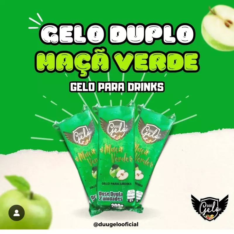 Gelo saborizado maçã verde 200g