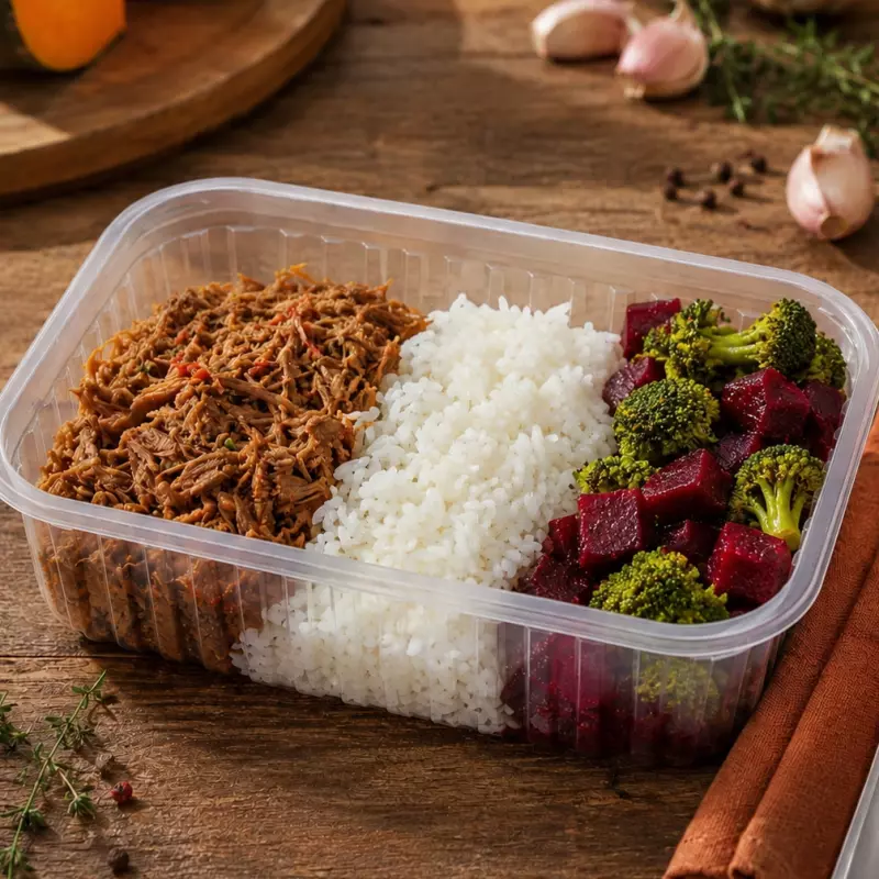 Pernil Desfiado, Arroz e Legumes