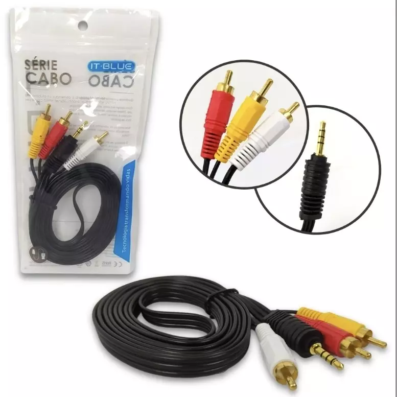 CABO P3 P/TV BOX CONEXÃO RCA IT-BLUE