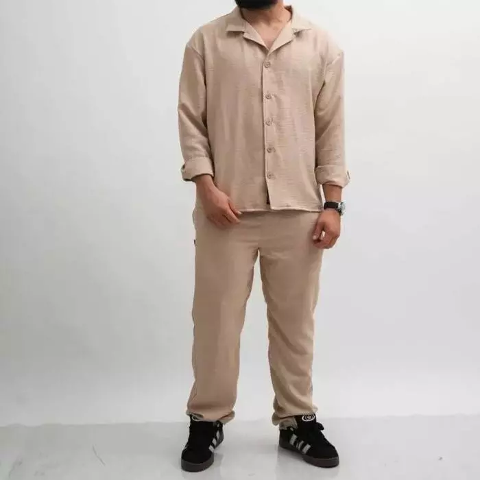 CONJUNTO PANTALON MANGA LARGA BEIGE