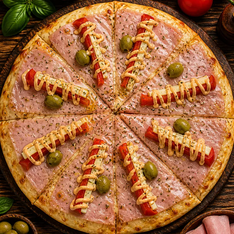 PIZZA JAMON  PALMITOS