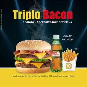 Triplo Bacon(Combo)1 batata, 1 lata