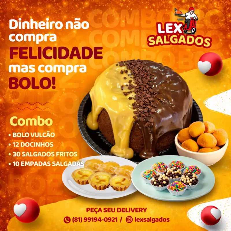 Kit com Bolo Vulcão