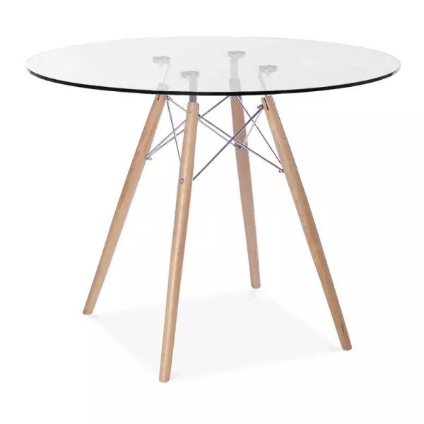 Mesa Eames Vidrio 90cm