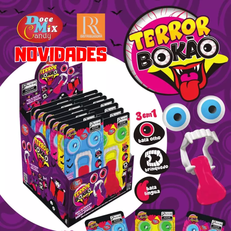 BALA GELATINA TERROR BOKÃO - 20 UN