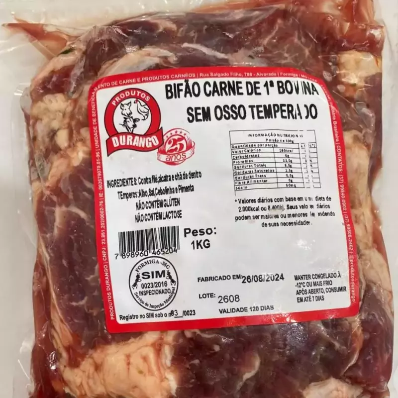 BIFE DE CARNE BOVINA TEMPERADA 1KG