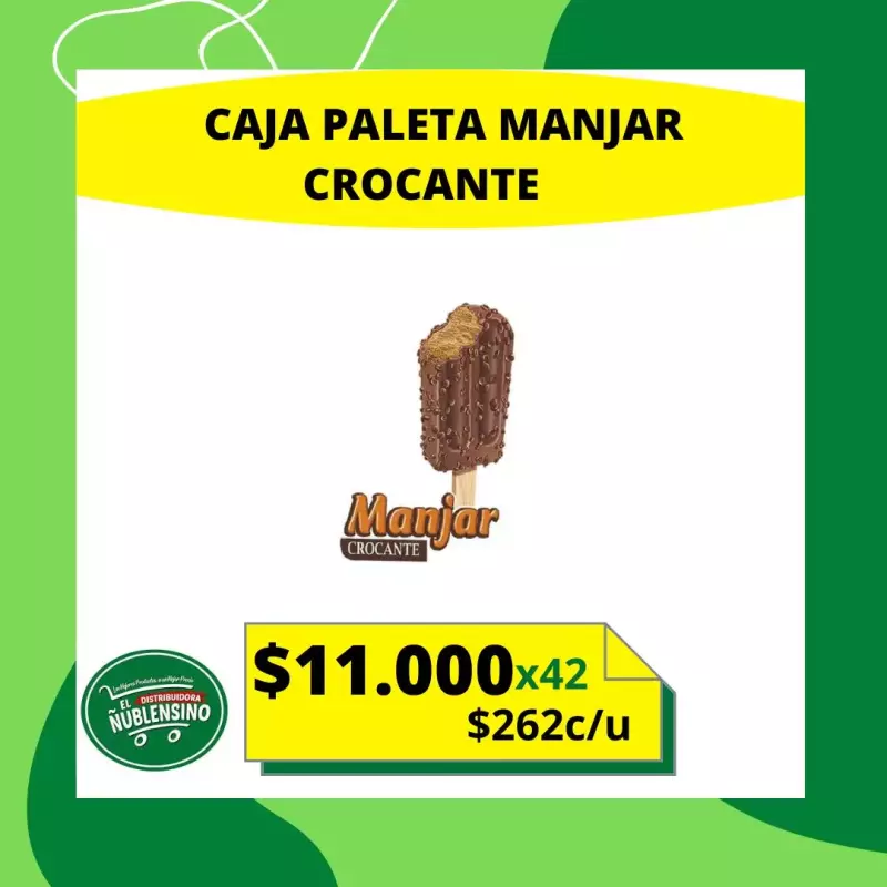 Caja paleta manjar crocante 42 unid