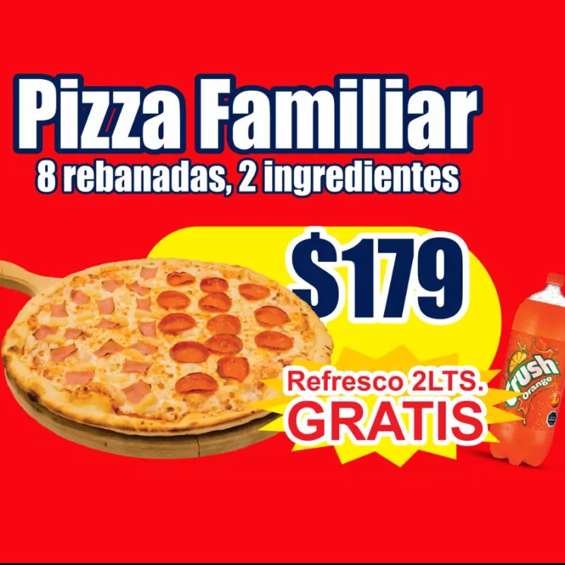Pizza Familiar + Refresco GRATIS